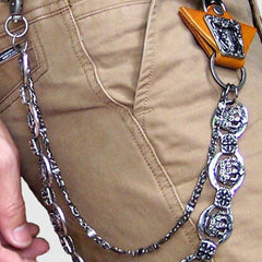 Black biker trucker crown hook wallet Chain for chain wallet biker wallet trucker wallet