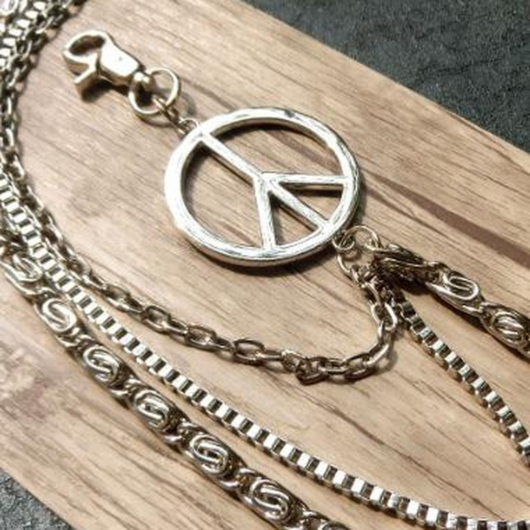 silver biker trucker punk peace hook wallet Chain for chain wallet biker wallet trucker wallet