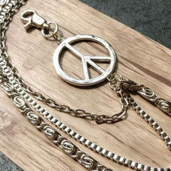 silver biker trucker punk peace hook wallet Chain for chain wallet biker wallet trucker wallet