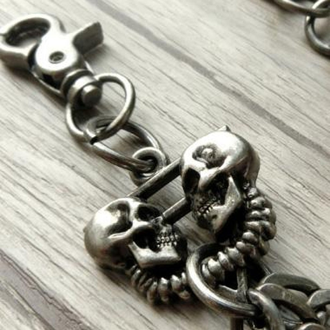 silver biker trucker punk skull hook wallet Chain for chain wallet biker wallet trucker wallet