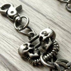 silver biker trucker punk skull hook wallet Chain for chain wallet biker wallet trucker wallet