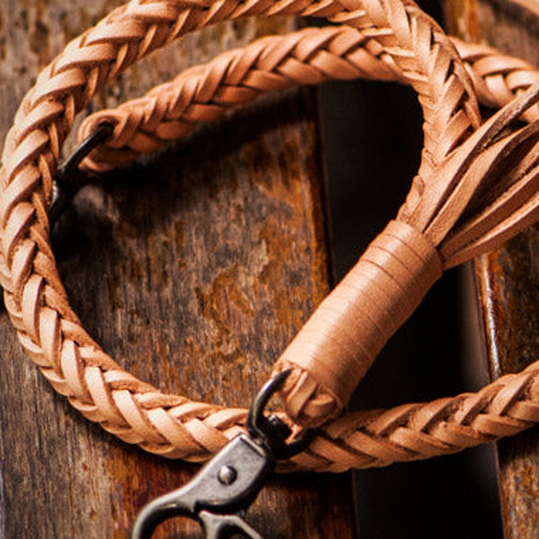Braided leather biker trucker leather Chain for chain wallet biker wallet trucker wallet