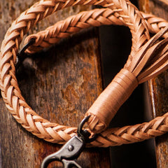 Braided leather biker trucker leather Chain for chain wallet biker wallet trucker wallet
