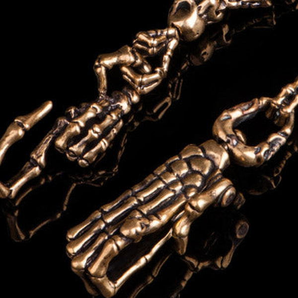 Brass biker trucker skull hand god hand Chain for chain wallet biker wallet trucker wallet