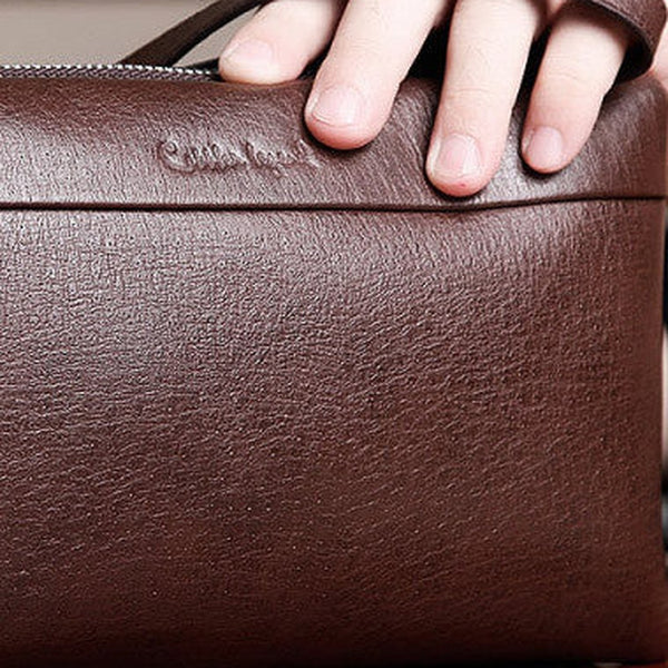 Genuine leather clutch long wallet leather men phone clutch vintage wallet for men