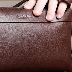 Genuine leather clutch long wallet leather men phone clutch vintage wallet for men