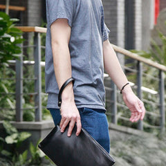 Leather large clutch leather men Wristlet Wallets zipper clutch wallet for men