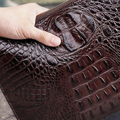 Cool Leather large wristlet wallets leather men zipper clutches wallet for men