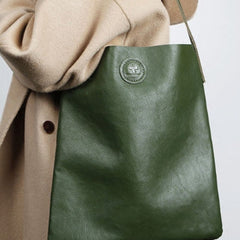 Handmade Genuine Leather Handbag Tote Bag Shopper Bag Shoulder Bag Purse For Women