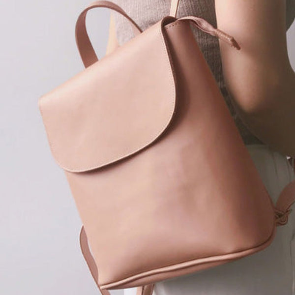 Genuine Leather Cute Backpack Bag Shoulder Bag Red Black Women Leather Purse