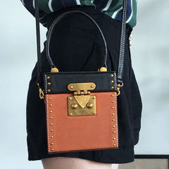 Genuine Leather Cute Cube Handbag Crossbody Bag Shoulder Bag Women Leather Purse