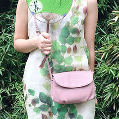 Genuine Leather Cute Purple Crossbody Bag Shoulder Bag Women Leather Purse