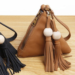 Genuine Leather Trigone Coin Key Wallet Zipper Clutch Wallet Triangle Coin Change Wallet Purse For Women