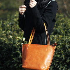 Genuine Leather Handbag Small Tote Bag Shopper Bag Shoulder Bag Purse For Women
