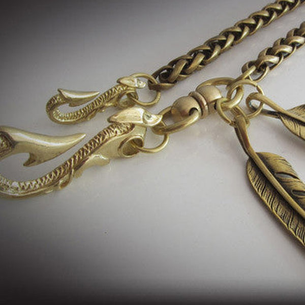 Brass biker trucker dragon hook wallet Chain for chain wallet biker wallet trucker wallets