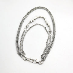 Mens Silver Three Layers Pants Chains Silver Cool Three Biker Wallet Chain For Men