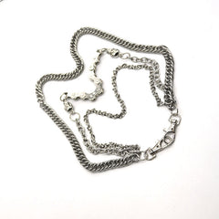 Mens Silver Three Layers Pants Chains Silver Cool Three Biker Wallet Chain For Men