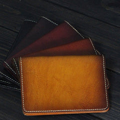 Handmade Mens billfold leather wallet Vintage Bifold Small wallet for Men