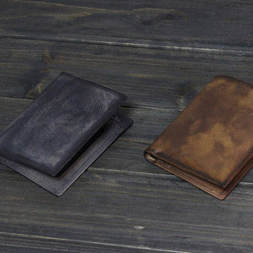 Handmade Men billfold leather wallet men vintage brown card wallet for him