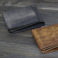 Handmade Men billfold leather wallet men vintage gray brown card wallet for him