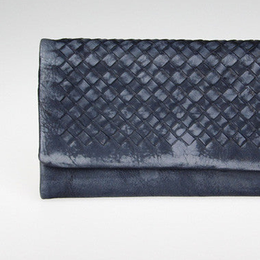 Handmade vintage modern gray leather phone clutch long wallet for women/men