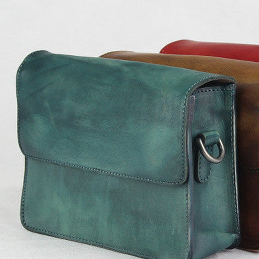 Handmade retro vintage leather Satchel Bag crossbody Shoulder Bag for girl women