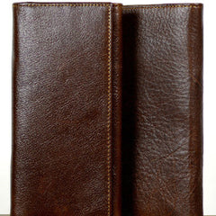 Leather Men long wallet Vintage trifold dark brown Long wallet clutch purse For Men