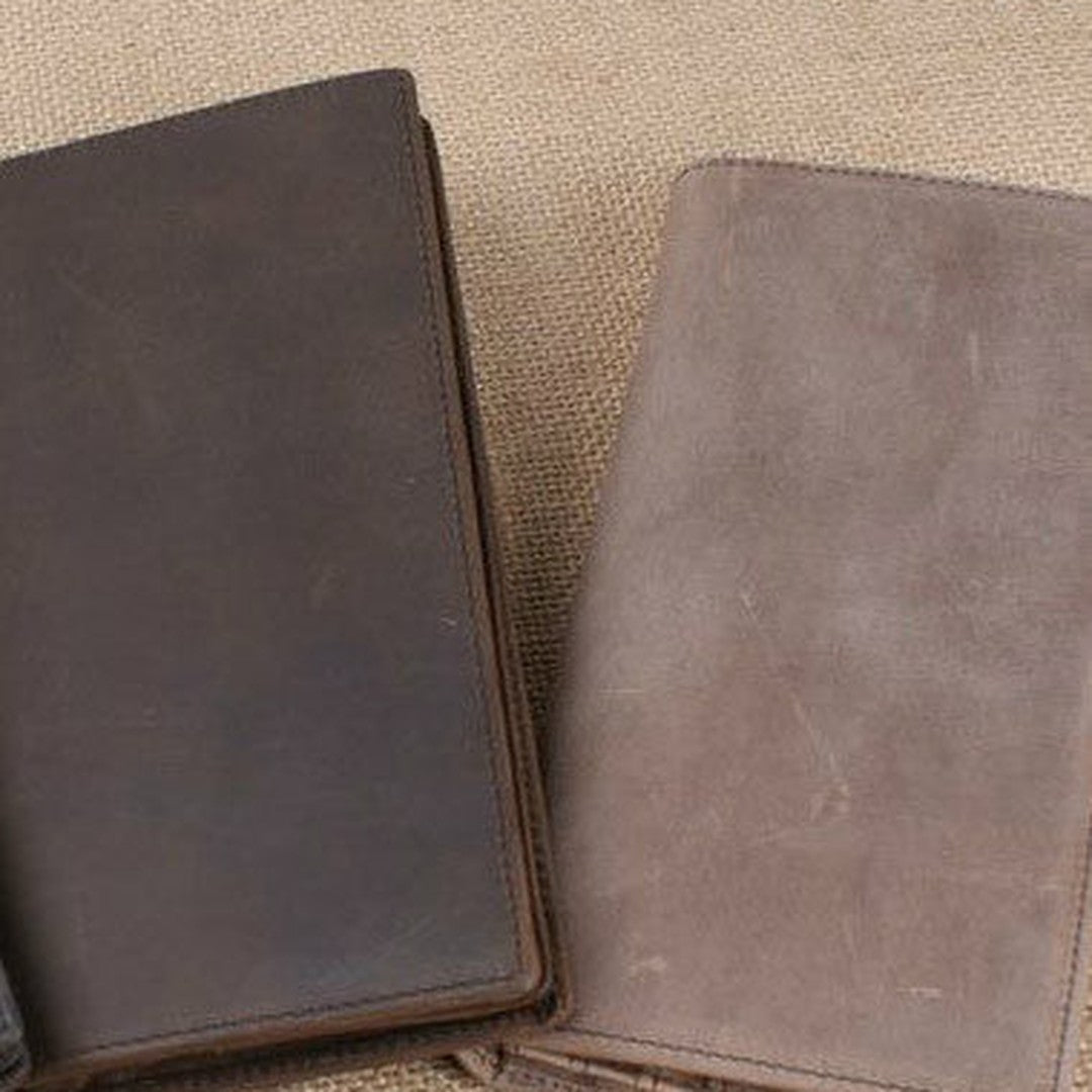 Handmade leather long wallet Vintage bifold brown Long wallet clutch purse For Men