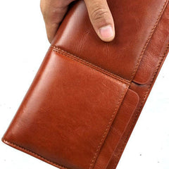 Leather men clutch coffee modern brown zip clutch men long wallet purse clutch