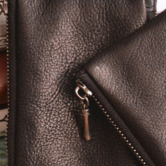 Handmade Genuine Leather Slim Zip Wallet billfold Wallet Coin Purse Bag For Mens