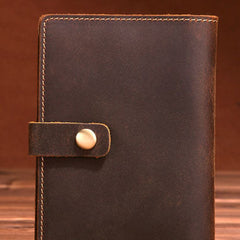 Handmade Genuine Leather Clutch Passport Wallet Bifold Long Wallet Purse Bag For Mens