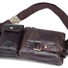 GENUINE LEATHER MENS SMALL CHEST BAG SLING BAG WAIST BAG HIP PACK BELT BAG FANNY PACK BUMBAG FOR MEN
