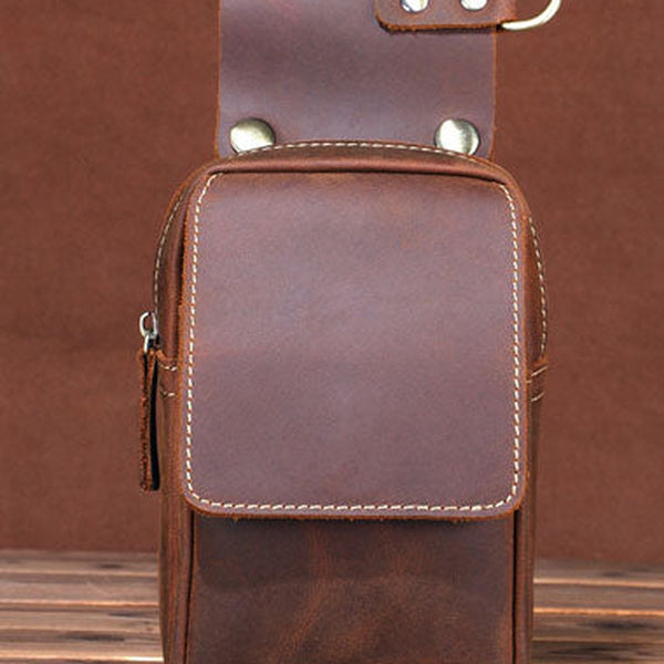 HANDMADE LEATHER MENS WAIST BAG HIP PACK BELT BAG FANNY PACK BUMBAG FOR MEN