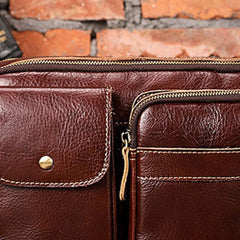 Genuine Leather Messenger Bag Cool Chest Bag Crossbody Bag Travel Bag Hiking Bag for men