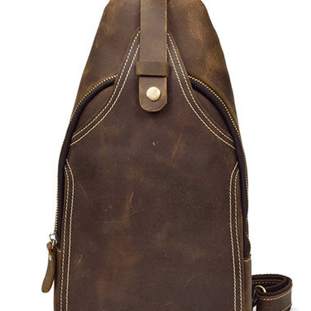 Cool Mens Leather Chest Bags Sling Bag Sling pack Shoulder sling bag For Men