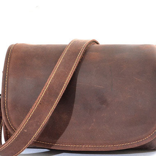 Vintage Leather Saddle Messenger Bag Mens Side Bag Postman Bag For Men