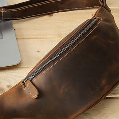 Cool Mens Leather Belt Bag Fanny Pack Waist Bag For Men