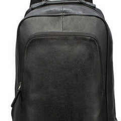 Genuine Leather Mens Cool Backpack Large Black Travel Bag Hiking Bag For Men