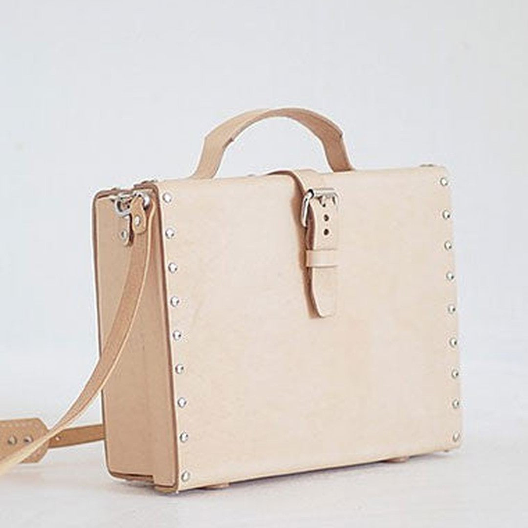 Handmade Leather briefcase small suitcase shoulder bag for crossbody bag