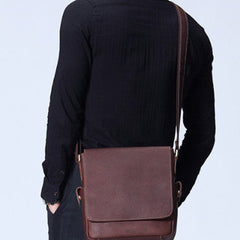 Cool leather men Small messenger bags shoulder bag