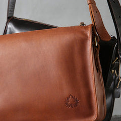 Cool leather mens messenger bag shoulder school laptop bag for men