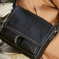 Leather mens Cool messenger bag vintage shoulder laptop bag for men