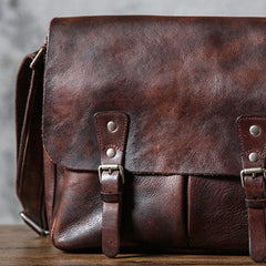 Leather cool men messenger bag vintage shoulder school bags for men