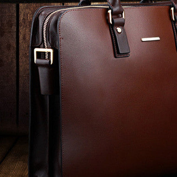 Fashion leather men Briefcase shoulder bag laptop bag work bag business bag