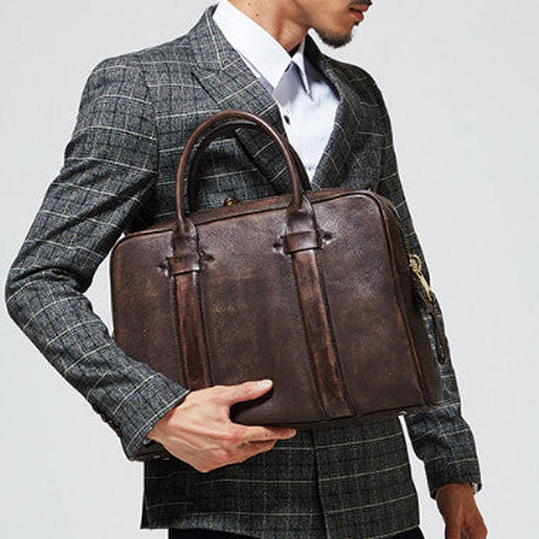 Handmade leather men messenger large vintage shoulder laptop bag vintage bag