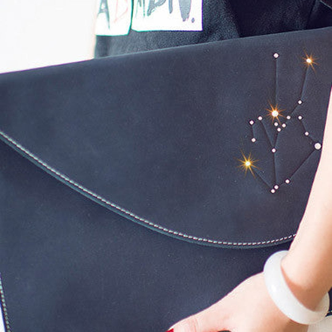 Handmade Leather ipad mini air case purse women clutch wallet constellation