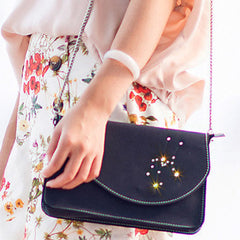 Handmade Leather purse shoulder bag constellation women leather crossbody bag