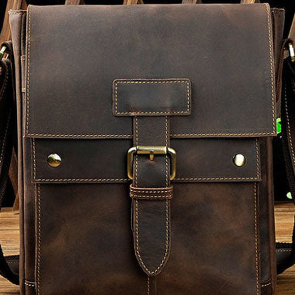 Genuine Leather Messenger Bag Cross Body Cool Chest Bag Sling Bag Travel Bag Hiking Bag For Men