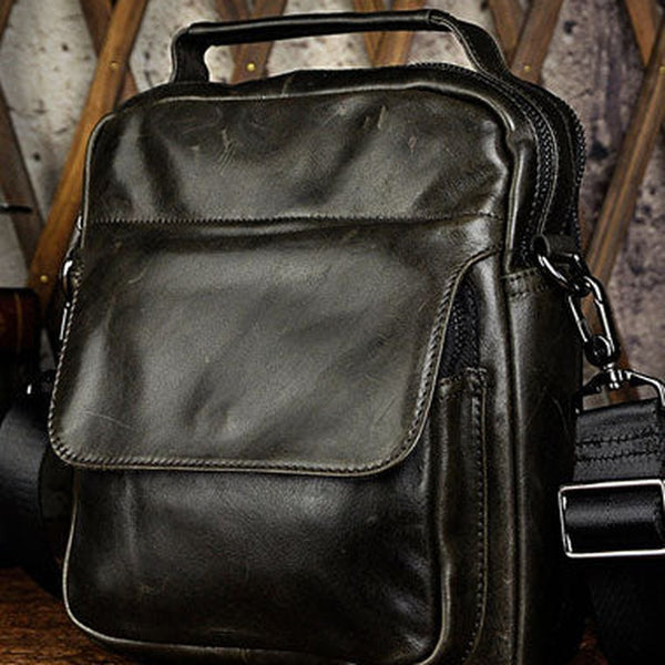 Genuine Leather Messenger Bag Cross Body Cool Chest Bag Sling Bag Travel Bag Hiking Bag For Men