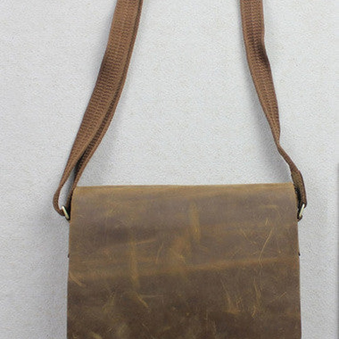 Handmade leather men Briefcase messenger Brown Black shoulder bag vintage bag for him